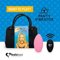 купить Вибратор в трусики FeelzToys Panty Vibrator Pink с пультом ДУ, 6 режимов работы, сумочка-чехол