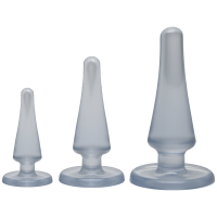 купить Набор анальных пробок Doc Johnson Crystal Jellies Anal - Clear, макс. диаметр 2см - 3см - 4см