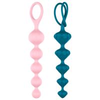 купить Набор анальных бус Satisfyer Beads Colored, силикон , макс. диаметр 3,3см и 3,5см