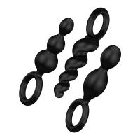 купить Набор анальных игрушек Satisfyer Plugs black (set of 3) - Booty Call, макс. диаметр 3см