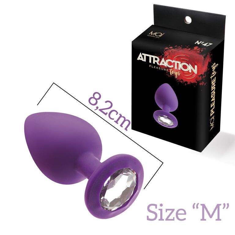 фото Анальная пробка с кристаллом MAI Attraction Toys №48 Purple, длина 8,2см, диаметр 3,5см фото Анальная пробка с кристаллом MAI Attraction Toys №48 Purple, длина 8,2см, диаметр 3,5см