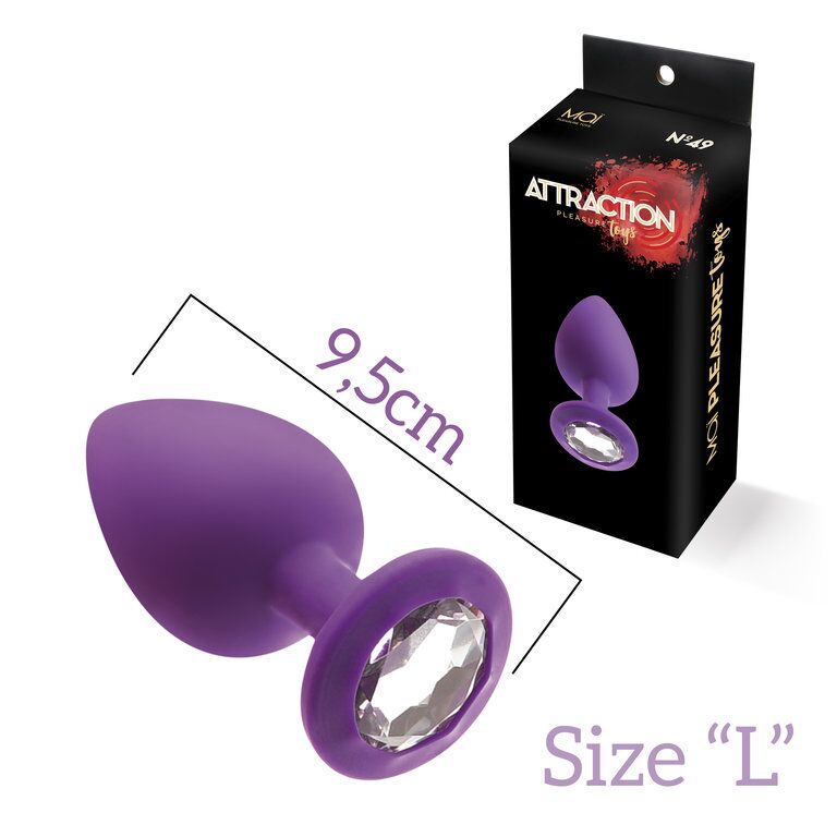 фото Анальная пробка с кристаллом MAI Attraction Toys №49 Purple, длина 9,5см, диаметр 4см фото Анальная пробка с кристаллом MAI Attraction Toys №49 Purple, длина 9,5см, диаметр 4см