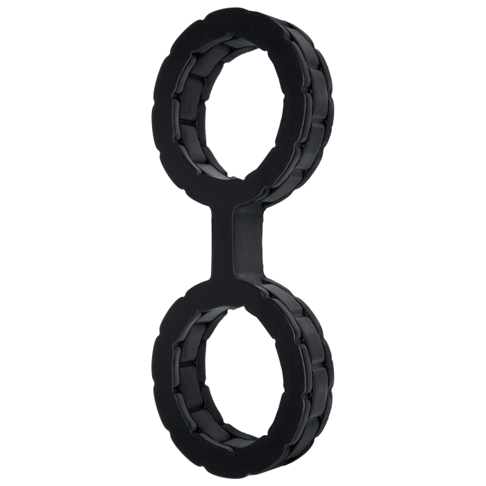 Наручники из силикона Doc Johnson The Cuffs Large - Black, хорошо тянутся, для рук и для ног
