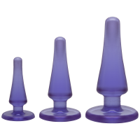 купить Набор анальных пробок Doc Johnson Crystal Jellies Anal - Purple, макс. диаметр 2см - 3см - 4см