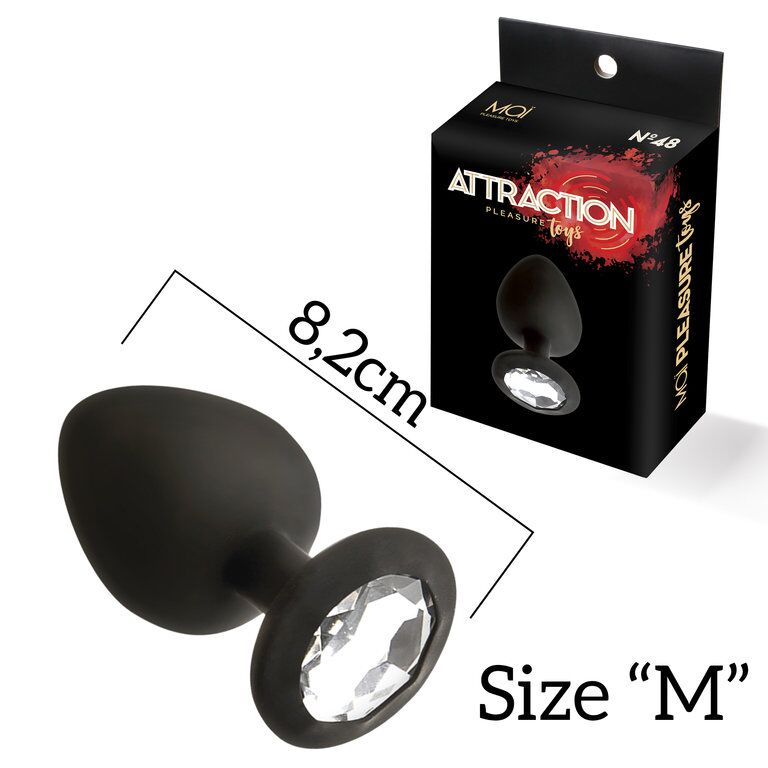 фото Анальная пробка с кристаллом MAI Attraction Toys №48 Black, длина 8,2см, диаметр 3,5см фото Анальная пробка с кристаллом MAI Attraction Toys №48 Black, длина 8,2см, диаметр 3,5см