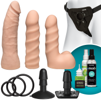 купить Набор для страпона Doc Johnson Vac-U-Lock Dual Density Starter Set Vanilla, диаметр 2х3,8см, 5,1см