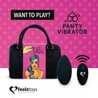 купить Вибратор в трусики FeelzToys Panty Vibrator Black с пультом ДУ, 6 режимов работы, сумочка-чехол