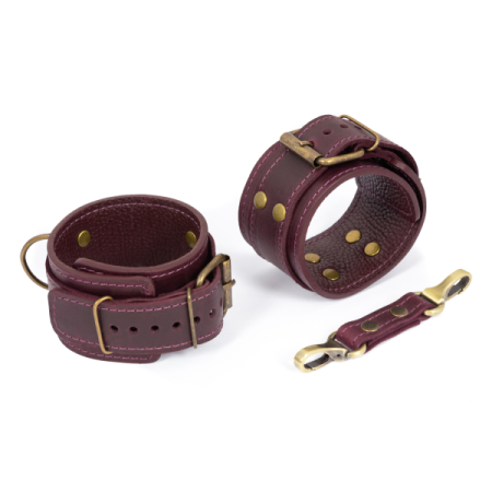 фото Премиум поножи LOVECRAFT фиолетовые, натуральная кожа, в подарочной упаковке