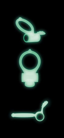 фото Эрекционное кольцо Dorcel Power Clit White PHOSPHO с вибрацией, белое, светится в темноте