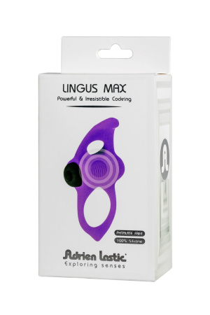 фото Эрекционное виброкольцо Adrien Lastic Lingus MAX Violet с язычком для стимуляции клитора