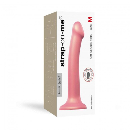фото Насадка для страпона Strap-On-Me Mono Density Dildo Rose M, диам. 3,3см, однослойный силикон, гибкий