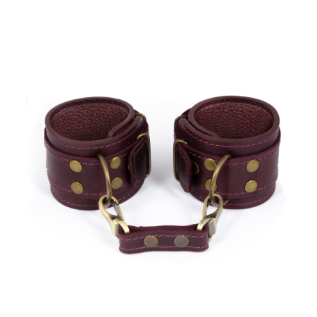 фото Премиум наручники LOVECRAFT фиолетовые, натуральная кожа, в подарочной упаковке
