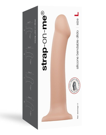 фото Насадка для страпона Strap-On-Me Dual Density Dildo Flesh L, диаметр 3,7см, двухслойная, гибкая