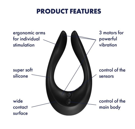 фото Вибратор для пар Satisfyer Endless Joy Black, 3 независимых мотора, многофункциональный
