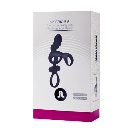 фото Вибронасадка на член Adrien Lastic Spartacus R с кольцом для мошонки, 2 вибромотора