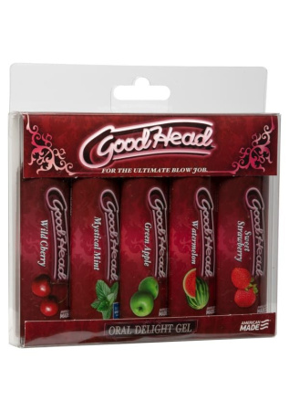 фото Смазка-гель для орального секса Doc Johnson GoodHead, набор 5х29мл, клубника, вишня, арбуз, мята, яб
