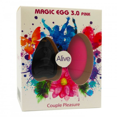 фото Виброяйцо Alive Magic Egg 3.0 Pink с пультом ДУ, на батарейках