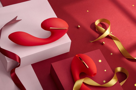 фото Вакуумный вибратор Kistoy Tina с подогревом, вагинально-клиторальный, диаметр 35мм