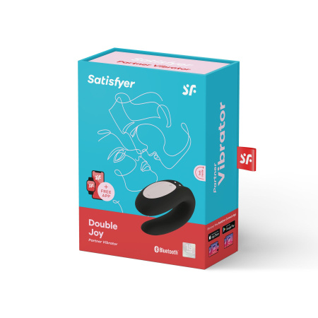 фото Смарт-вибратор для пар Satisfyer Double Joy Black с широким клиторальным стимулятором