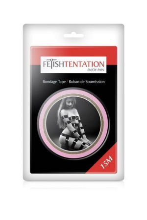 фото Скотч для бондажа Fetish Tentation Rose (15м), не липнет к коже и волоскам, только сам к себе