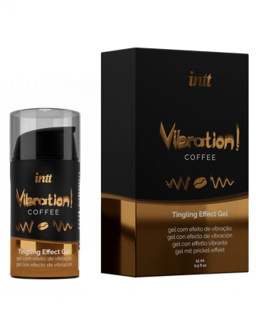 фото Жидкий вибратор Intt Vibration Coffee (15 мл), густой гель, очень вкусный, действует до 30 минут