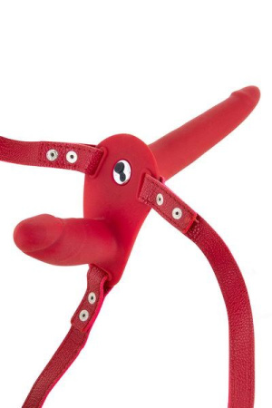 фото Двойной страпон с вибрацией Fetish Tentation Vibrating Strap-On with Double Dildo Red фото Двойной страпон с вибрацией Fetish Tentation Vibrating Strap-On with Double Dildo Red