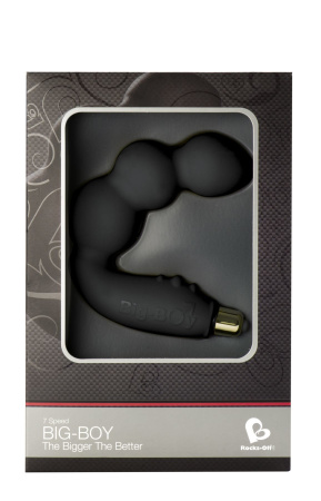 фото Вибромассажер простаты Rocks Off Big-Boy Black, массаж промежности, макс диаметр 4,5см
