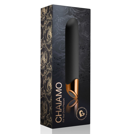 фото Мощный вибратор Rocks Off Chaiamo Black, soft-touch силикон, до 3-х часов работы, водостойкий