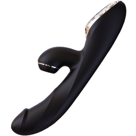 фото Вакуумный вибратор-кролик с подогревом KisToy A-King Pro Black, с LED-экраном