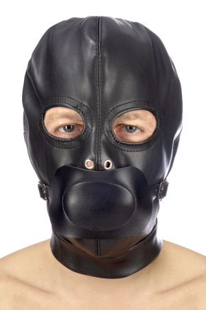 фото Капюшон с кляпом для БДСМ Fetish Tentation BDSM hood in leatherette with removable gag