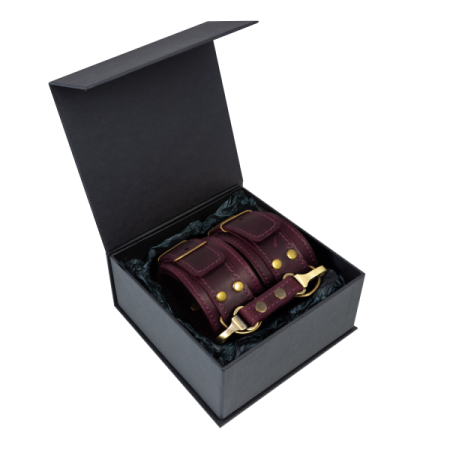 фото Премиум поножи LOVECRAFT фиолетовые, натуральная кожа, в подарочной упаковке