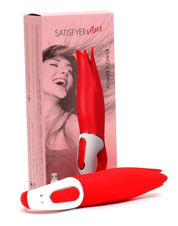 фото Мощный вибратор Satisfyer Vibes Power Flower с нежными трепещущими лепестками, 12 режимов работы