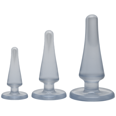 фото Набор анальных пробок Doc Johnson Crystal Jellies Anal - Clear, макс. диаметр 2см - 3см - 4см