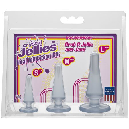 фото Набор анальных пробок Doc Johnson Crystal Jellies Anal - Clear, макс. диаметр 2см - 3см - 4см
