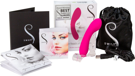 фото Минивибратор The Mini Swan Wand, два вибромотора, для вагинально-клиторальной стимуляции