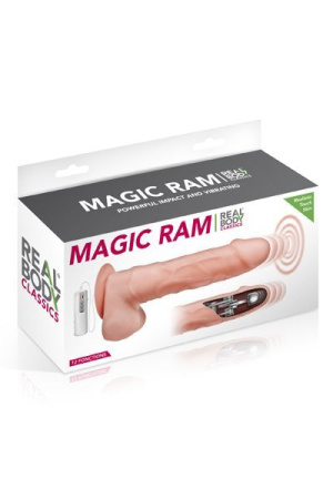 фото Фаллоимитатор-пульсатор с вибрацией Real Body - Magic Ram, диаметр 4см, движение вперед-назад