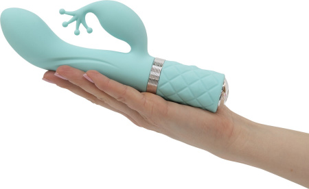фото Роскошный вибратор-кролик Pillow Talk - Kinky Teal с кристаллом Сваровски, мощный