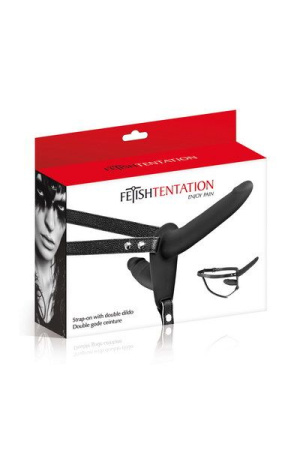 фото Двойной страпон Fetish Tentation Strap-On with Double Dildo Black