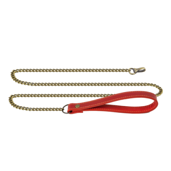 Премиум поводок LOVECRAFT красный, натуральная кожа, в подарочной упаковке