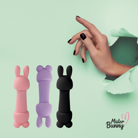 фото Мини-вибратор FeelzToys Mister Bunny Purple с двумя насадками фото Мини-вибратор FeelzToys Mister Bunny Purple с двумя насадками