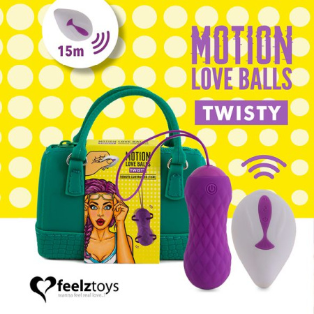 фото Вагинальные шарики с массажем и вибрацией FeelzToys Motion Love Balls Twisty с пультом ДУ, 7 режимов