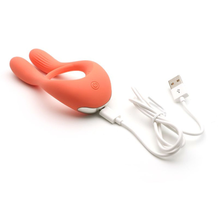 фото Вибратор для пар KisToy Martin Orange, два мотора, крепление на член, диаметр 32мм