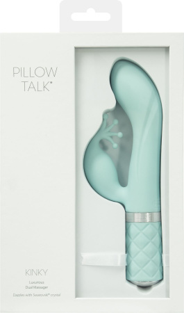 фото Роскошный вибратор-кролик Pillow Talk - Kinky Teal с кристаллом Сваровски, мощный