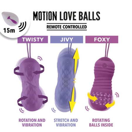 фото Вагинальные шарики с жемчужным массажем FeelzToys Motion Love Balls Foxy с пультом ДУ, 7 режимов