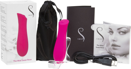 фото Минивибратор The Mini Swan Rose с плавным увеличением интенсивности вибрации, силикон