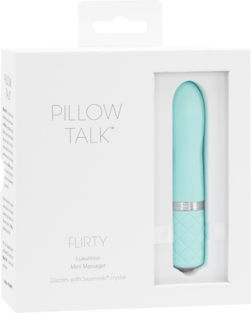 фото Роскошный вибратор PILLOW TALK - Flirty Teal с кристаллом Сваровски, гибкая головка