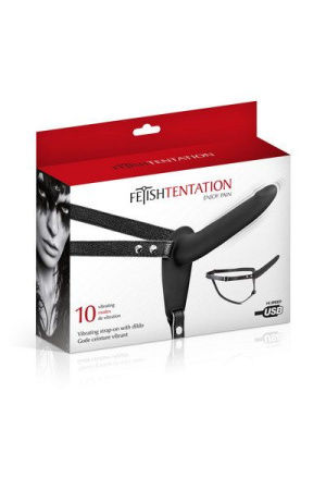 фото Страпон с вибрацией Fetish Tentation Vibrating Strap-On with Dildo Black