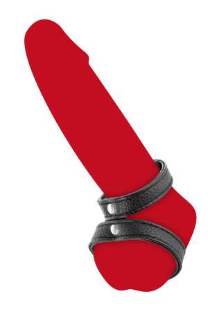 фото Двойное эрекционное кольцо с обхватом для мошонки Fetish Tentation Double Сockring