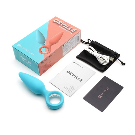 фото Анальная вибропробка KisToy Orville Blue, диаметр 30мм