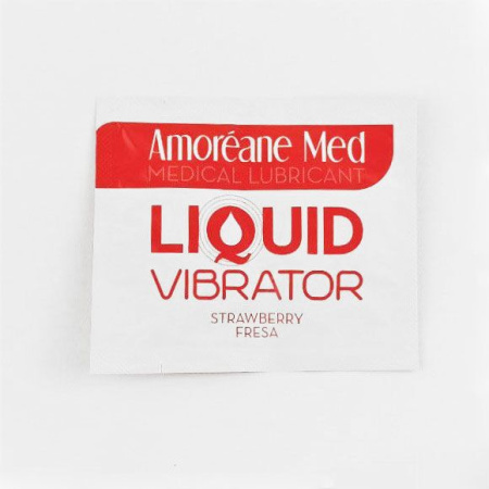 фото Пробник лубриканта с эффектом вибрации Amoreane Med Liquid Vibrator Strawberry (2 мл)